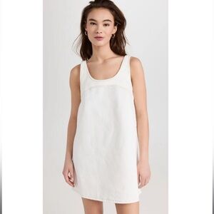 Frame denim micro flare dress white size small